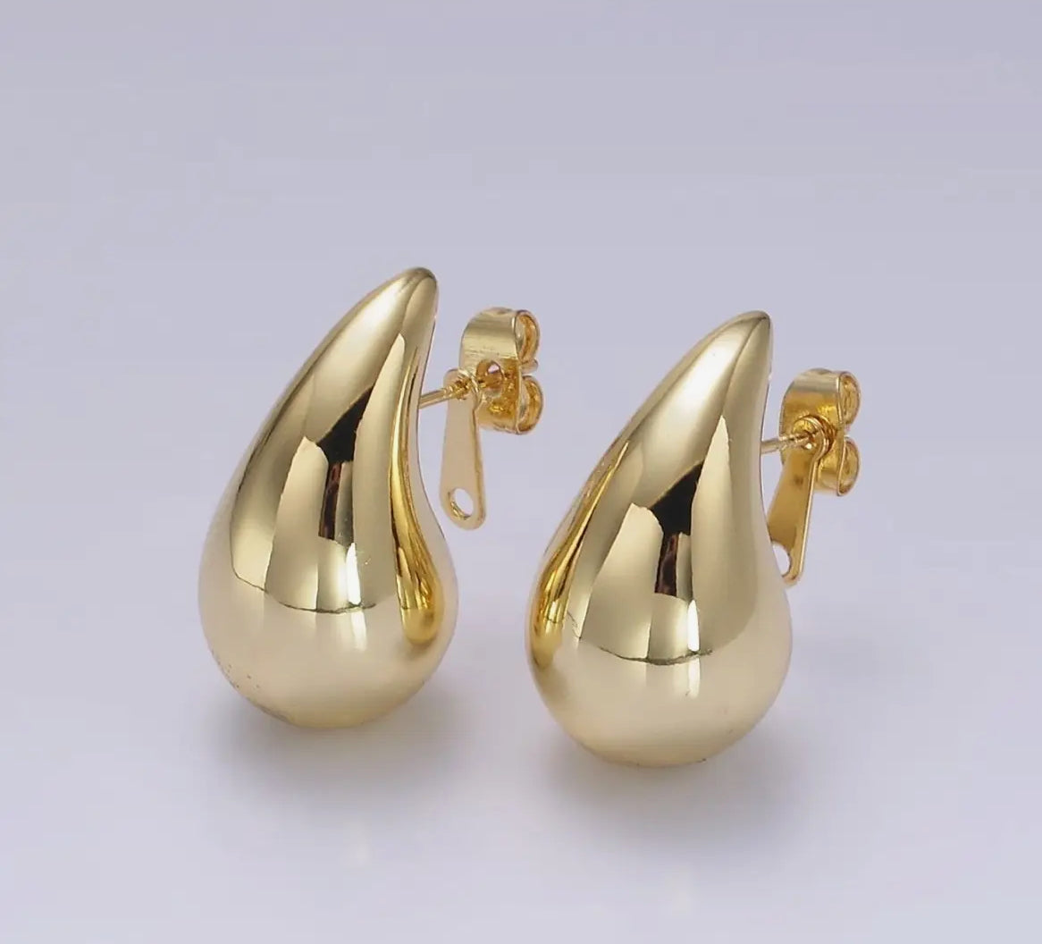 Gold Teardrop Studs