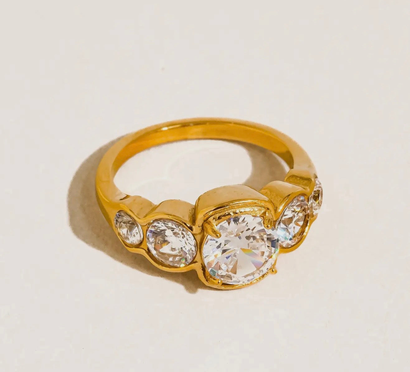 Diamond ring in bezel setting