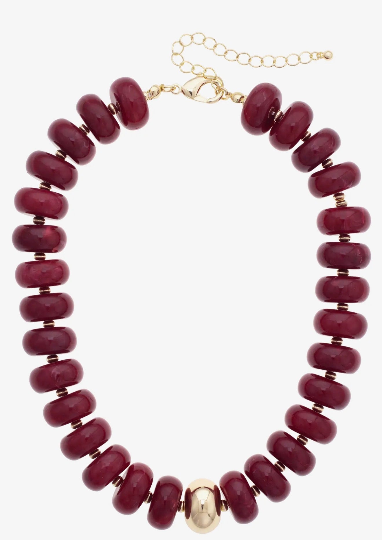 Maroon beaded necklace