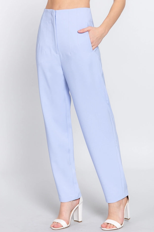 Blue Pintuck Detail Pants