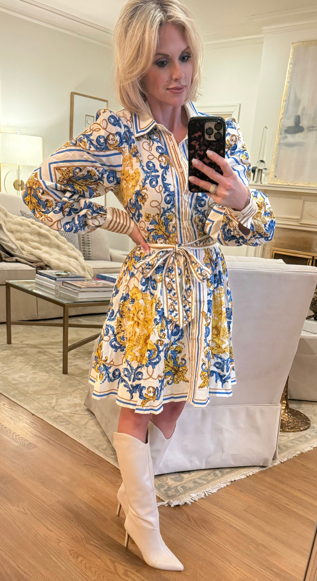 Printed Collar Dress