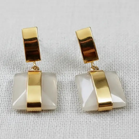 Vintage Gold Geometric Drop Earrings