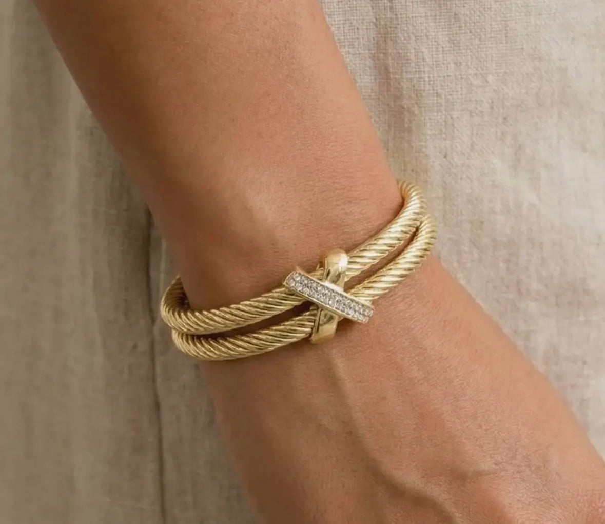 Gold Layered Rope Cuff