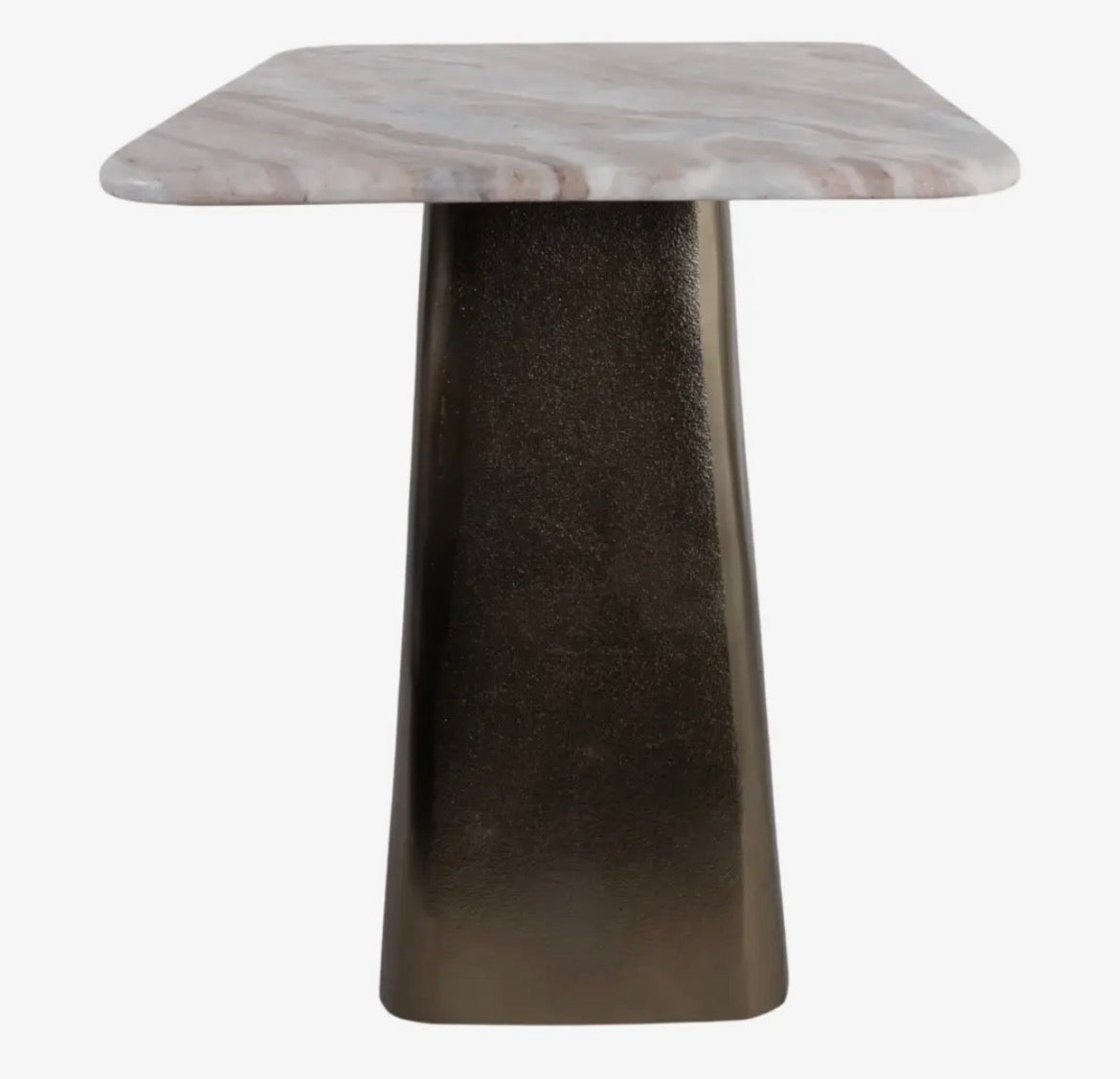 Bronze Metal Marble Accent Table