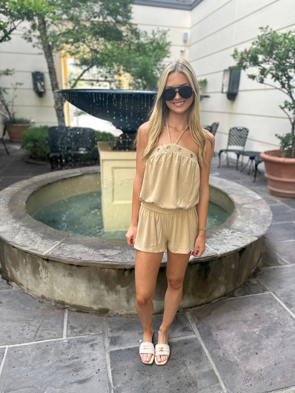 Tan Halter Romper