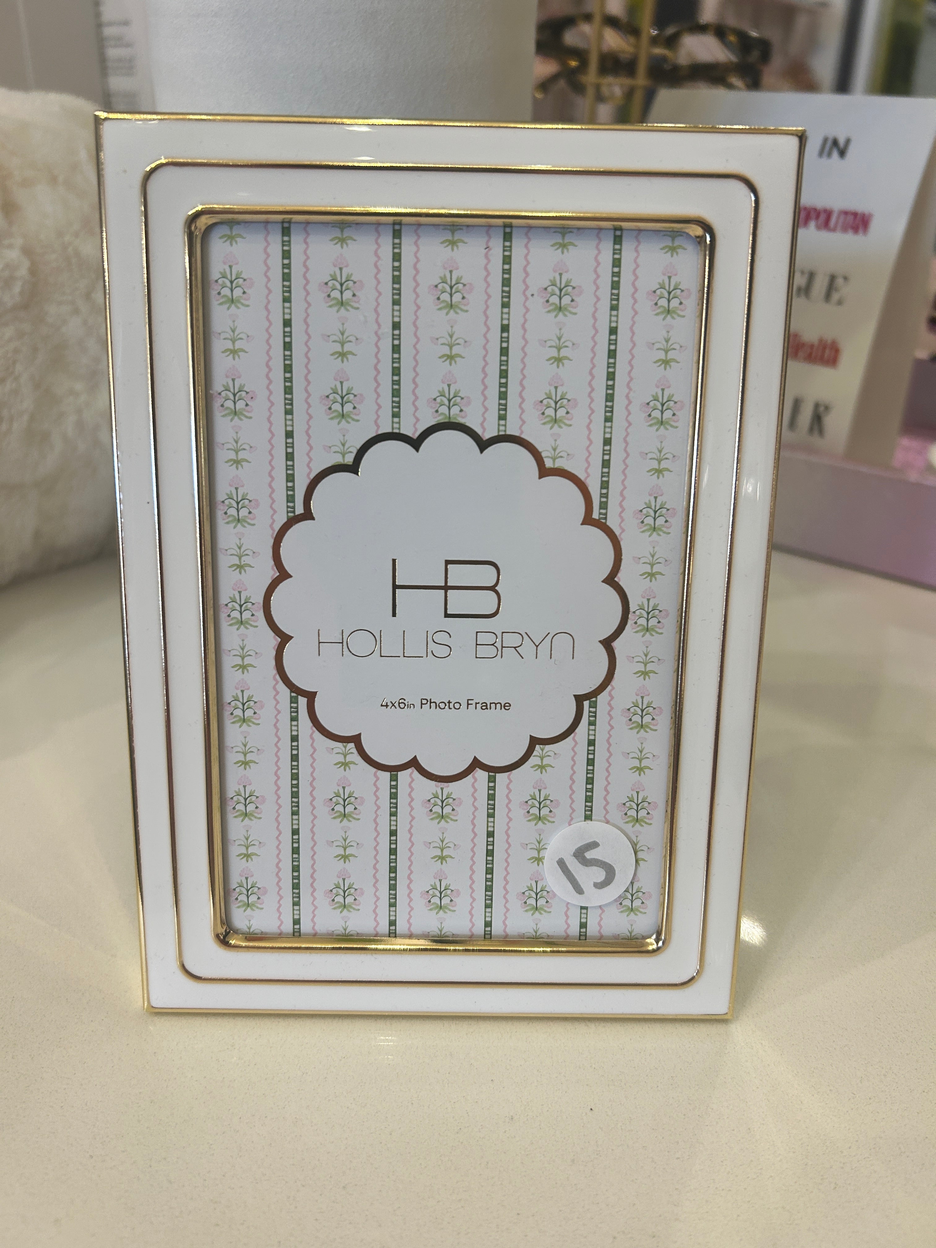 White & gold frame