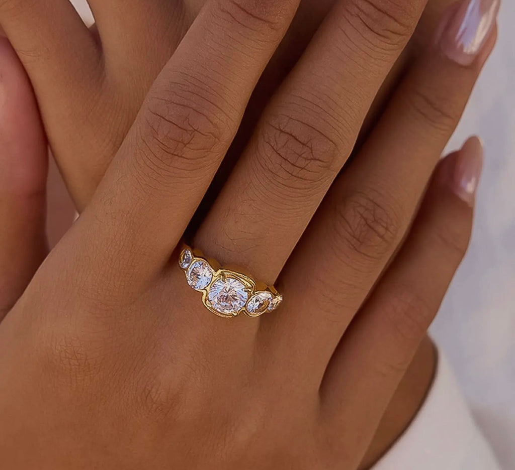 Diamond ring in bezel setting