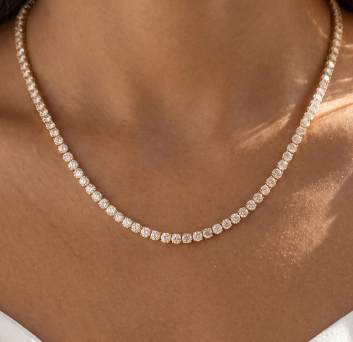 Classic Round CZ Tennis Necklace
