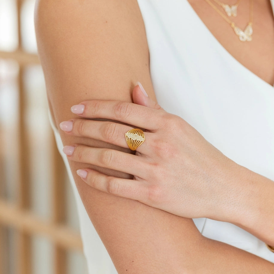 Touch of Shimmer Adjustable Ring