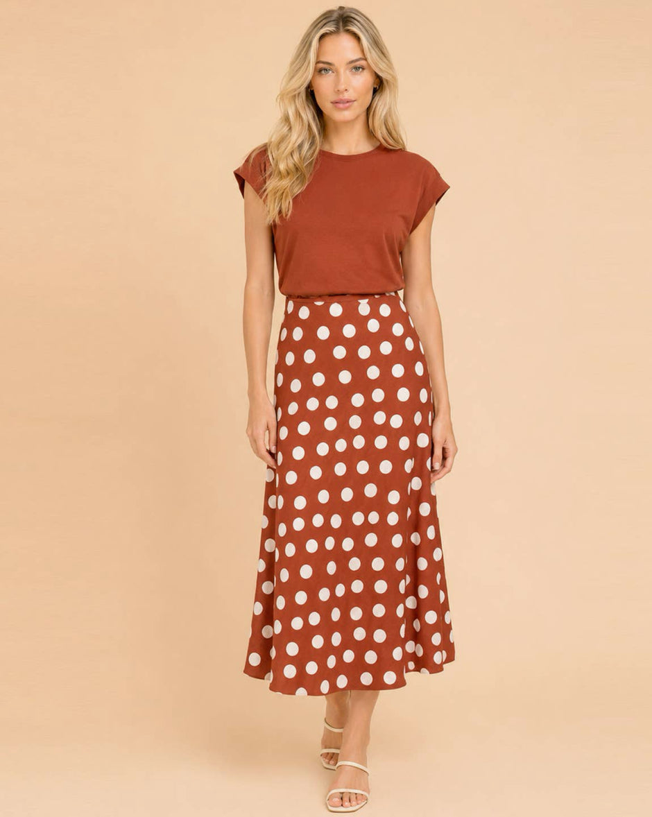 Polka dot brown skirt