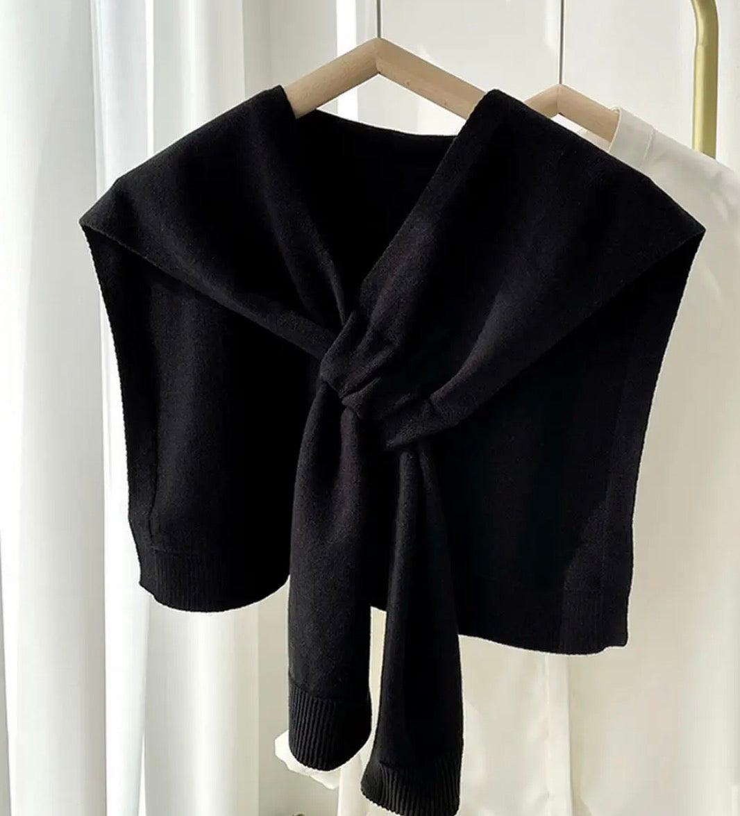 Mock Cardi Wrap Black