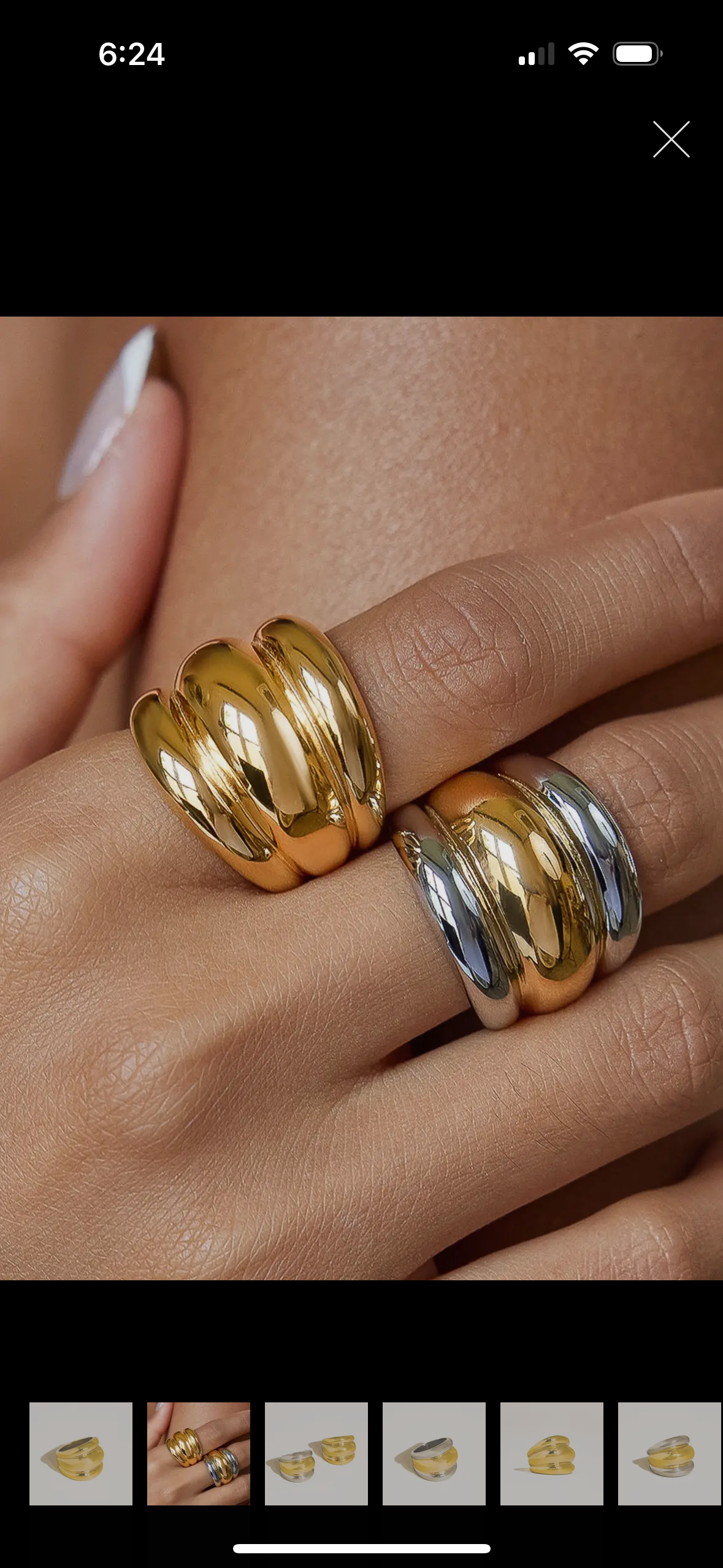 18K Gold Dome Statement Ring