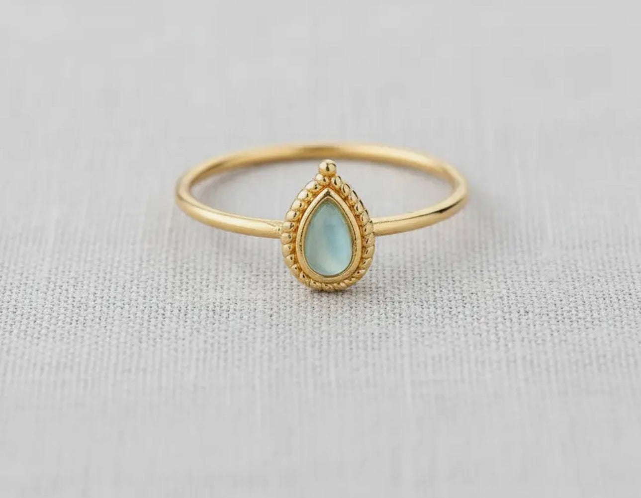 Baby blue stone ring