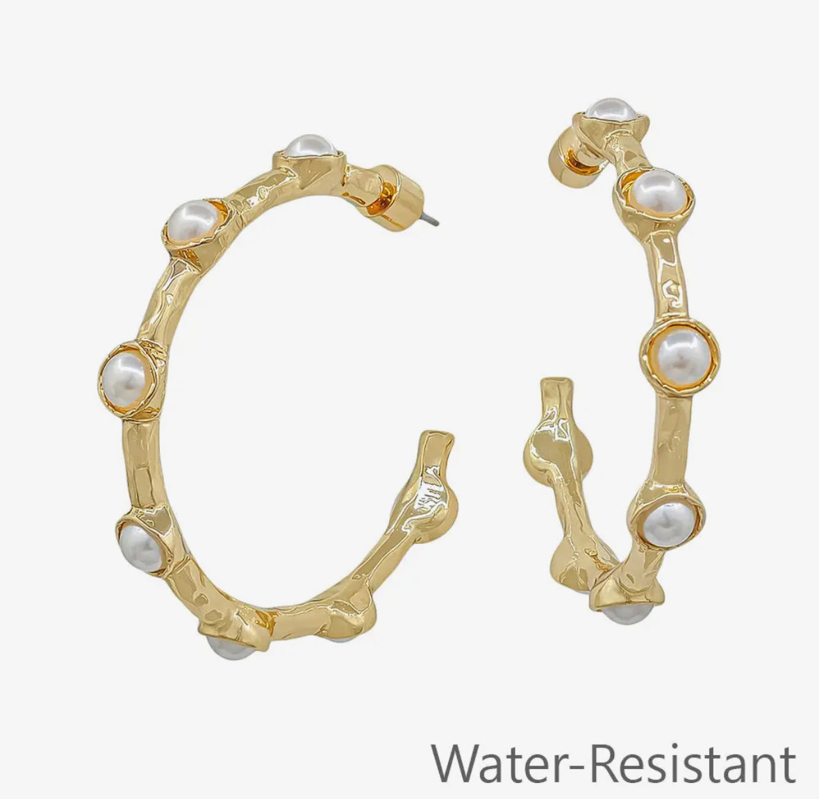 Pearl Gold Hoops