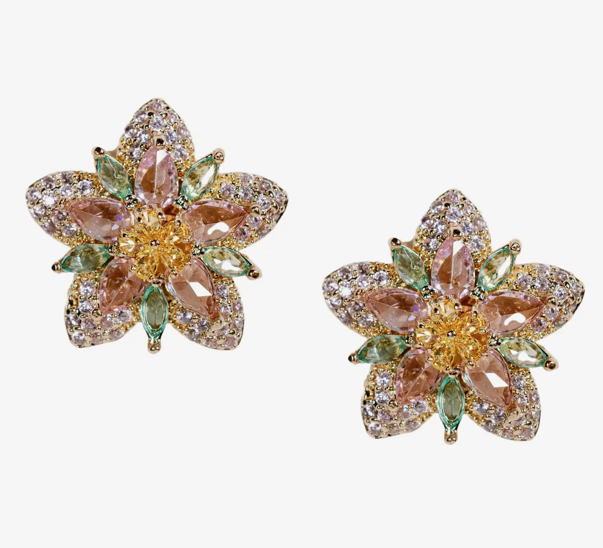 Lotus Bloom Crystal Statement Studs