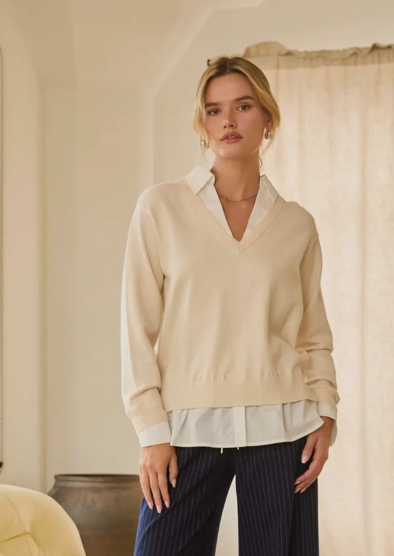 Layered Mix Media Sweater