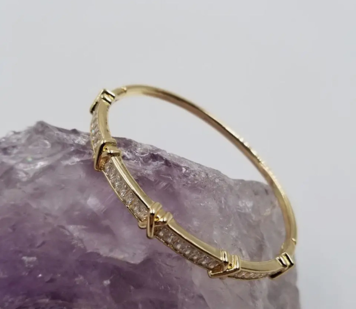Crystal Zircon X Bangle