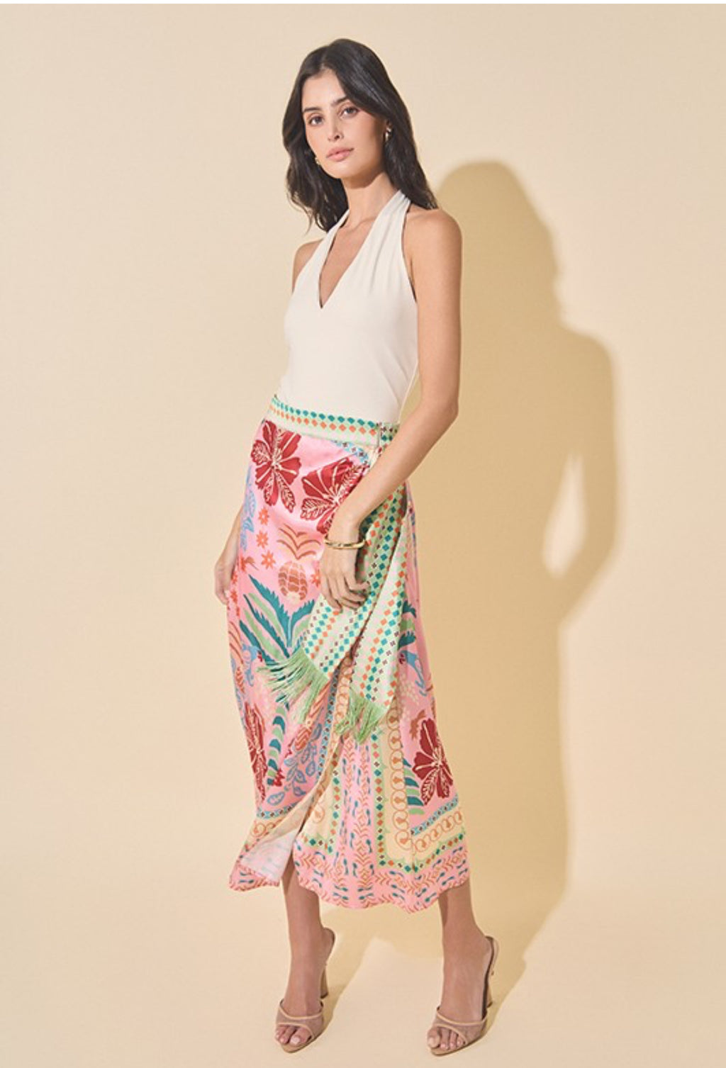 Tropical Silk Maxi Skirt