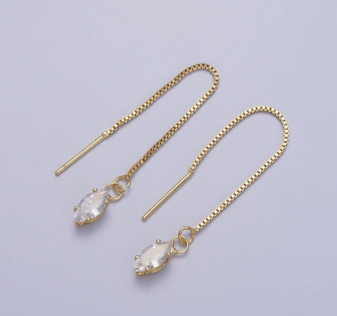 Crystal Gold Threader Earrings