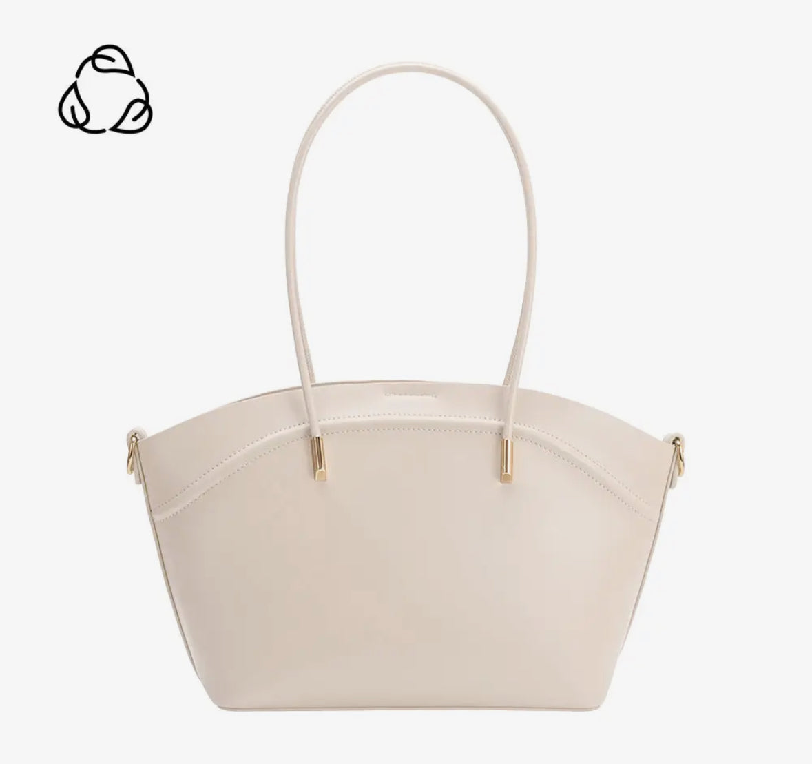 Ivory Recycled Vegan Leather Tote Bag