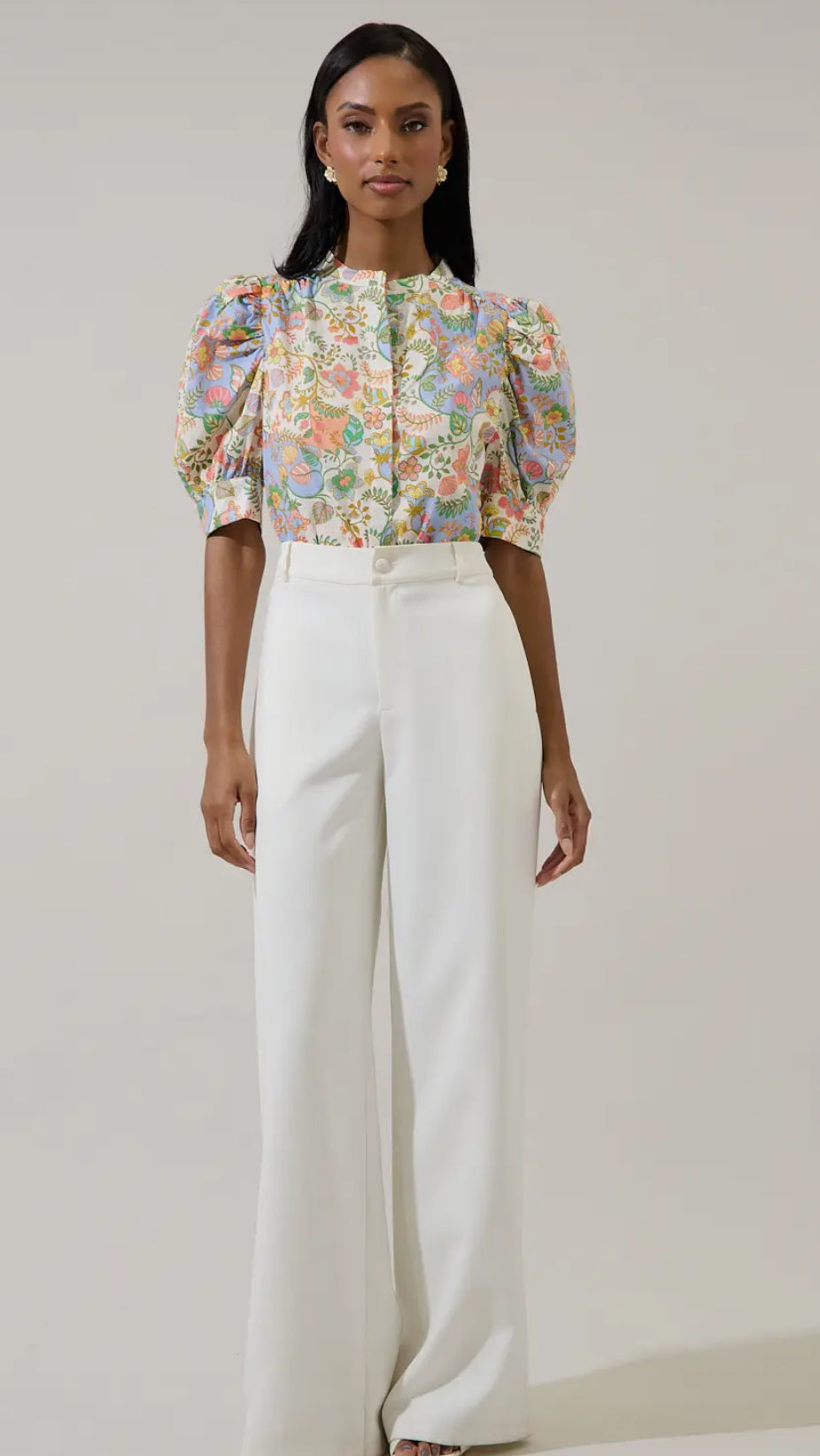 Floral Klina Drape Sleeve Top