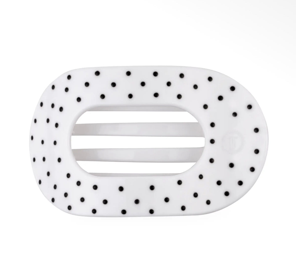 Teleties White Black dot ROUND Clip