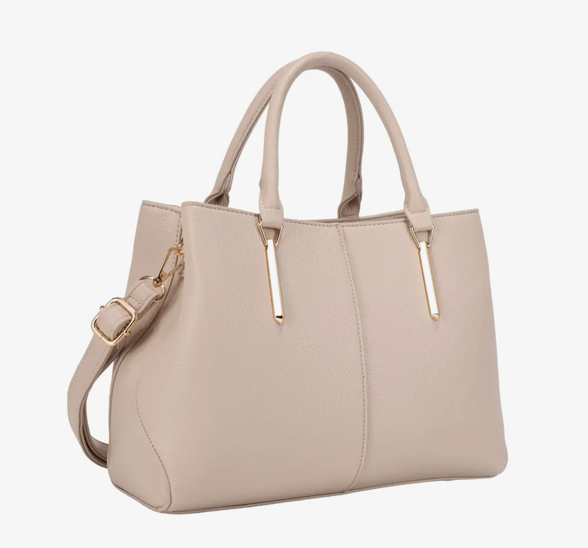 Beige Leather Satchel