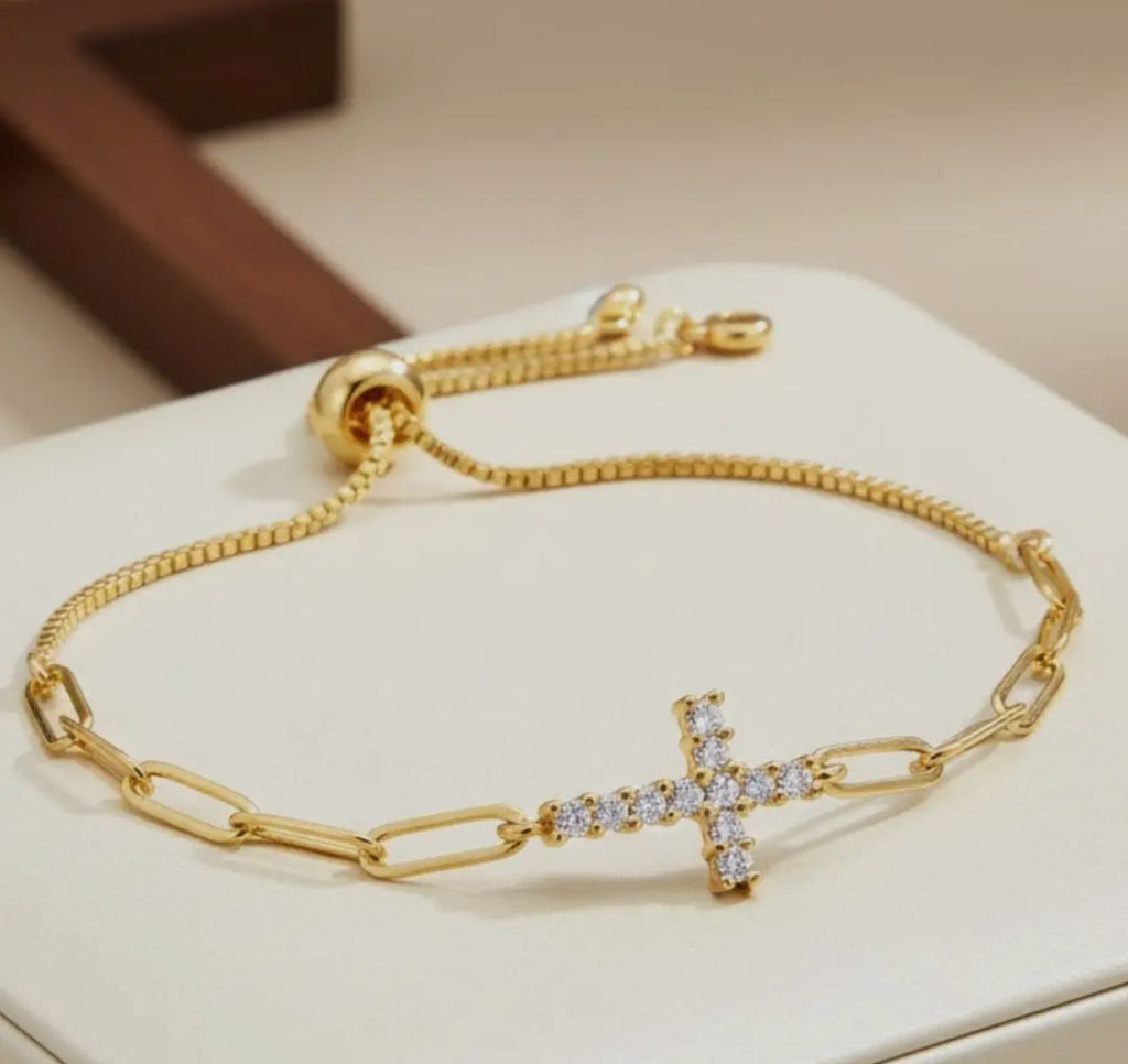 Diamond Cross Pulley Bracelet