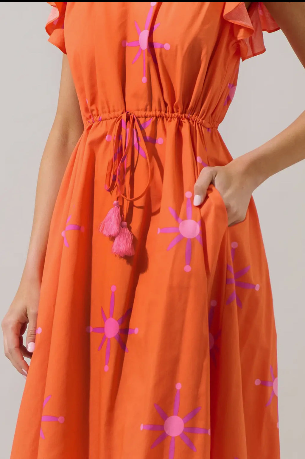 Orange/Pink Printed Dress