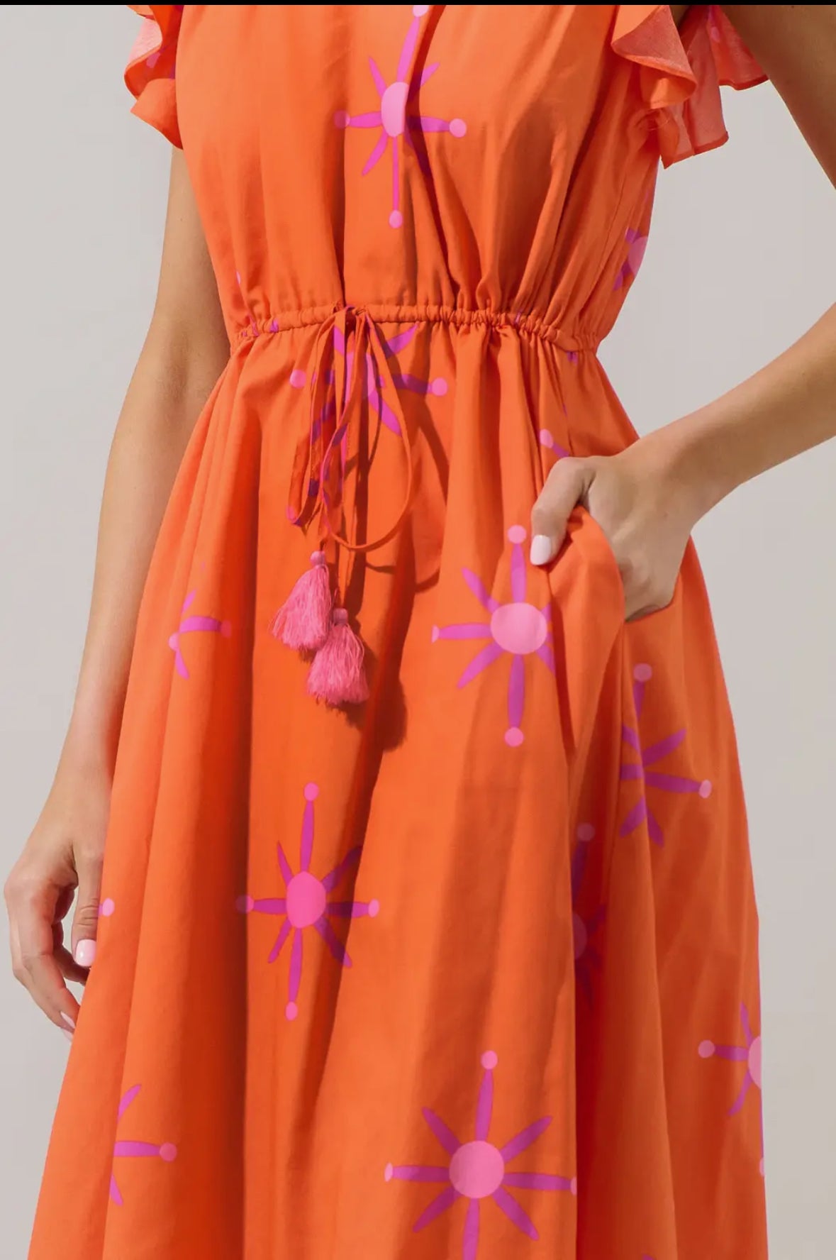 Orange/Pink Printed Dress