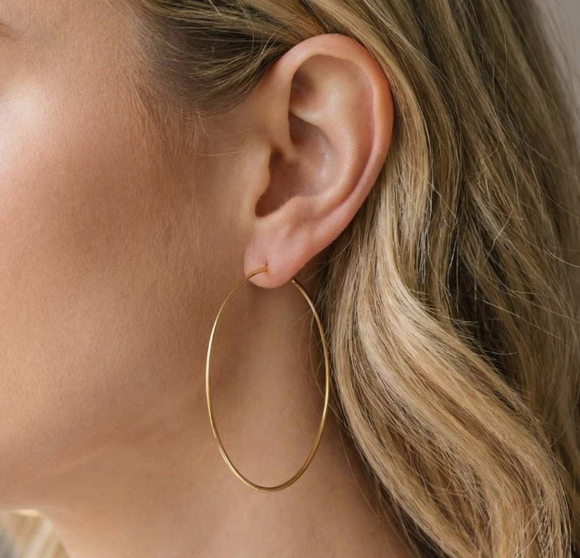 Large Thin Gold Hoops
