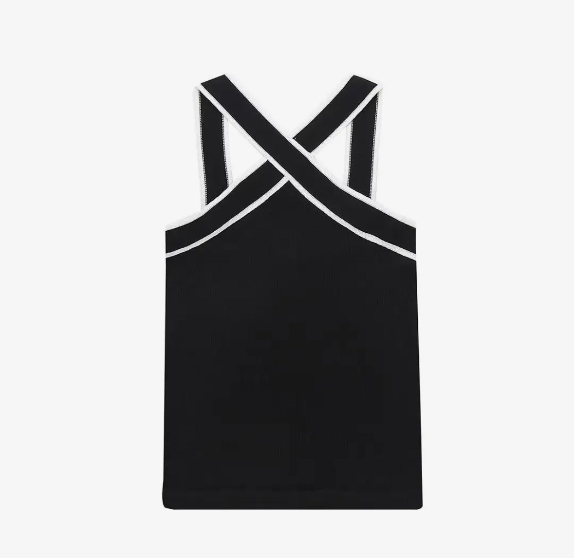 Black/White Cross Neck Tank