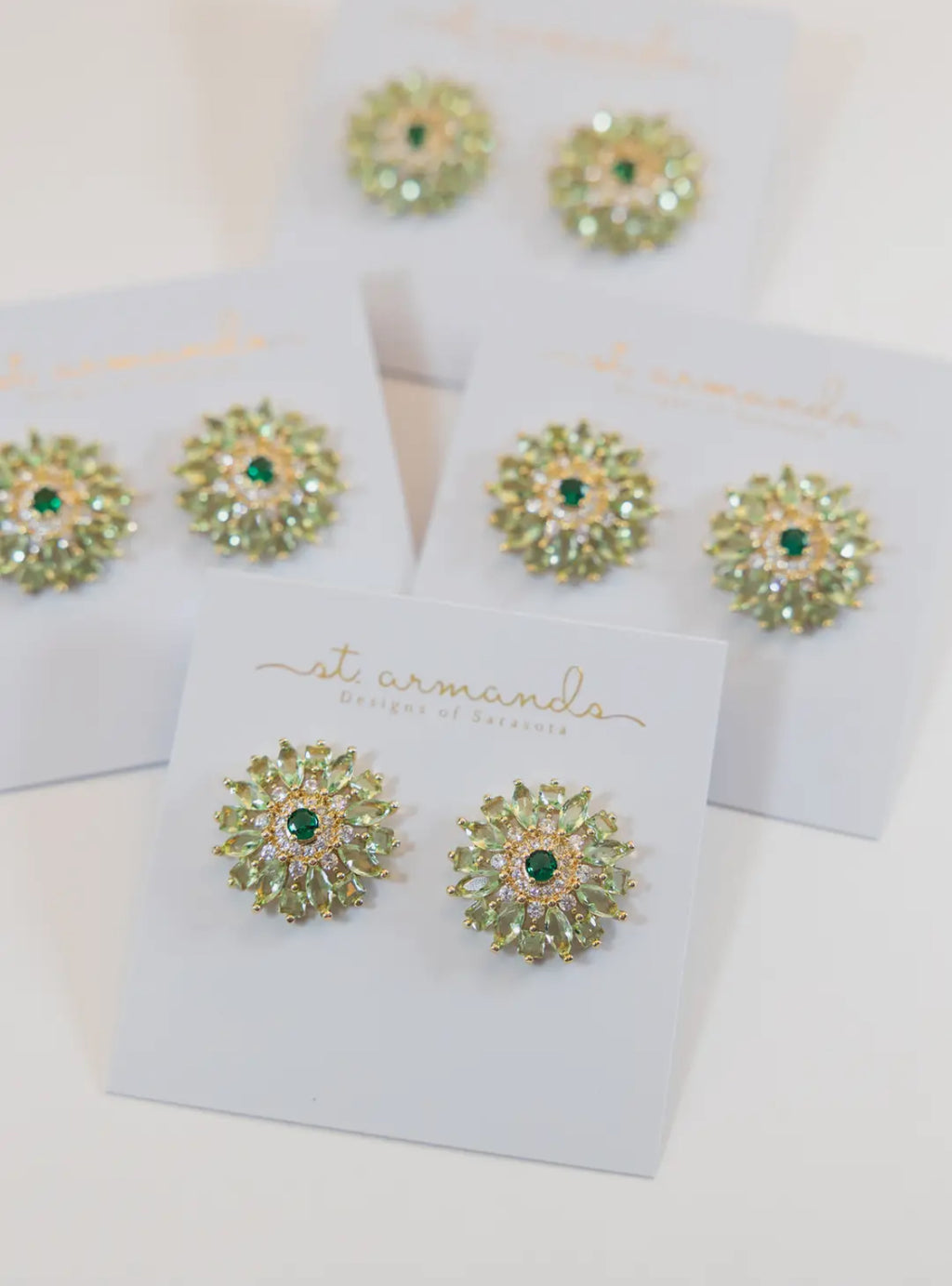 Dahlia Bloom Crystal Statement Studs