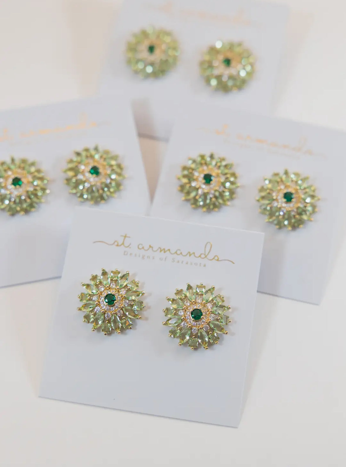 Dahlia Bloom Crystal Statement Studs