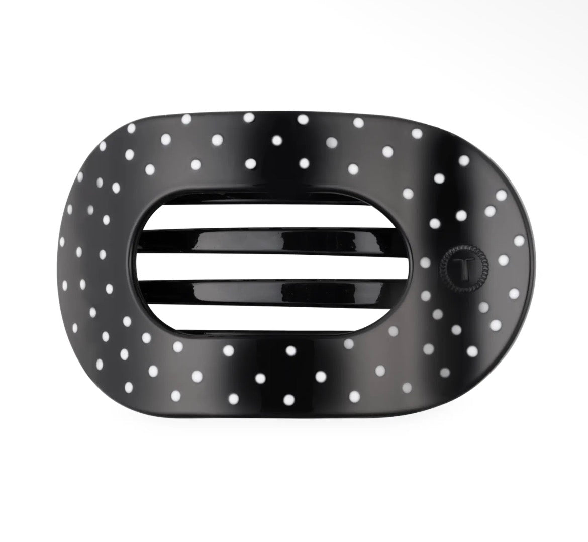 Teleties Black White dot ROUND Clip