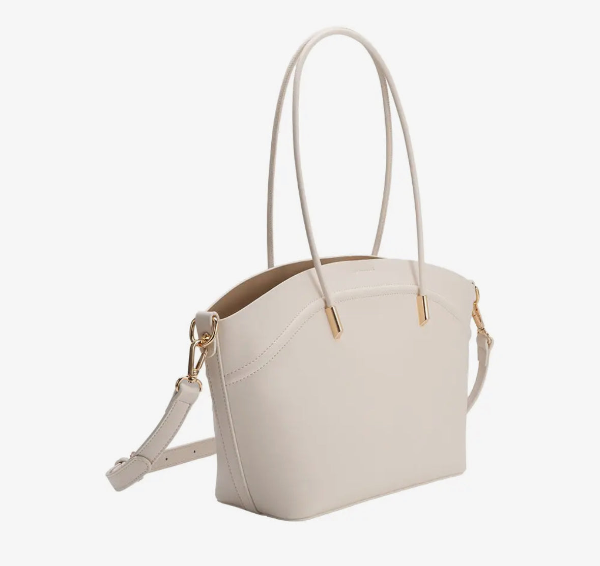 Ivory Recycled Vegan Leather Tote Bag