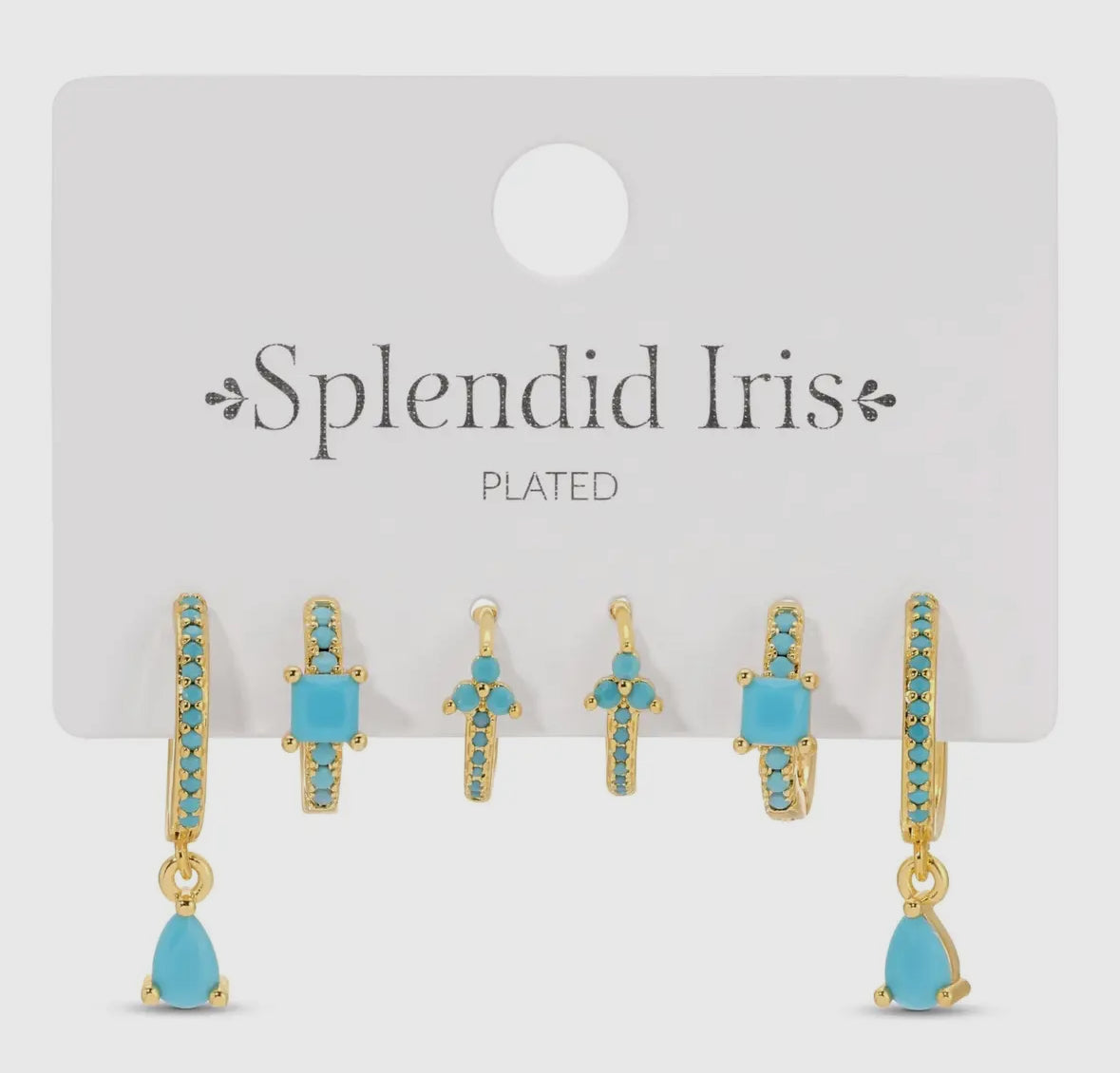 3 Assorted Blue Huggie Set