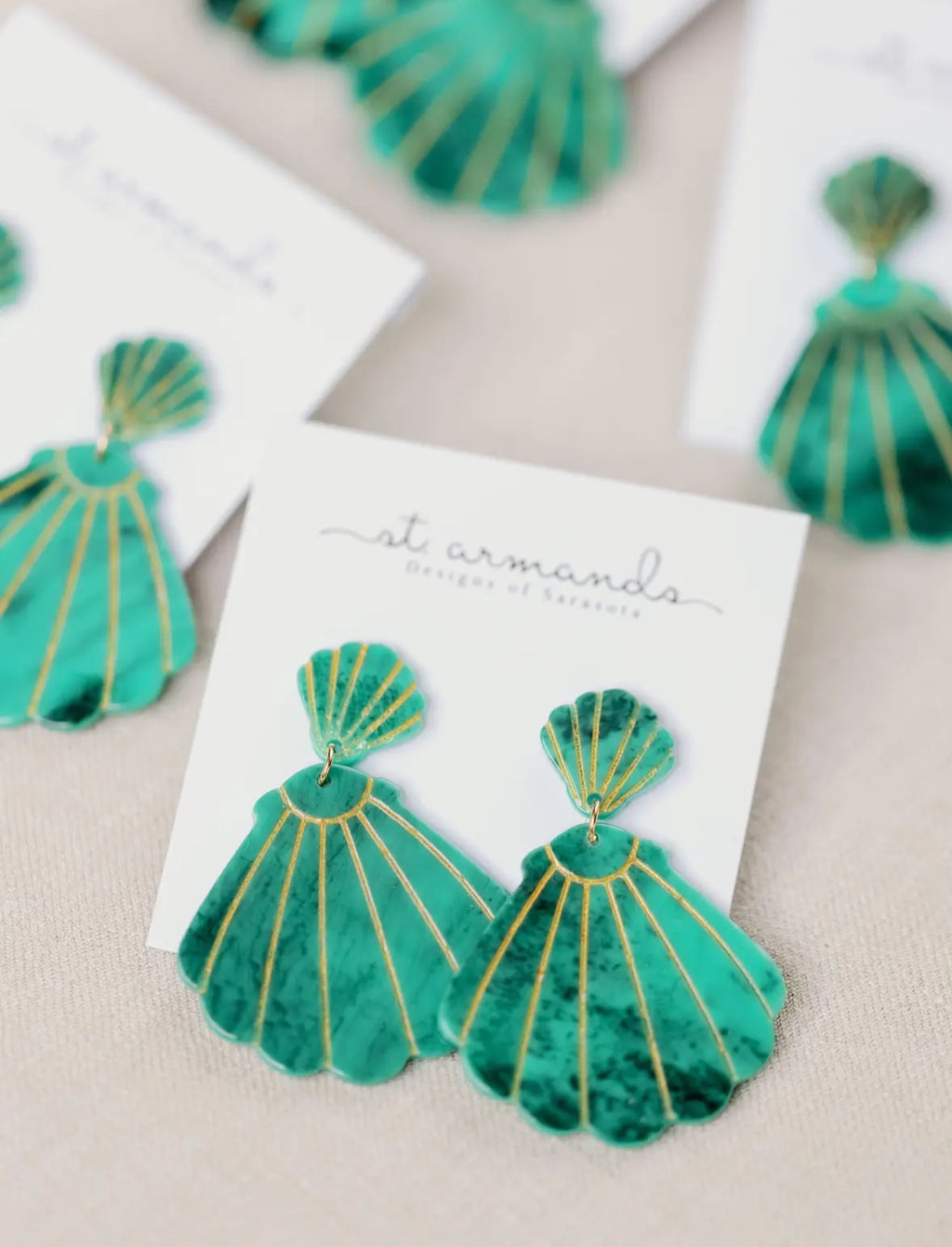Turquoise Shell Statement Earrings