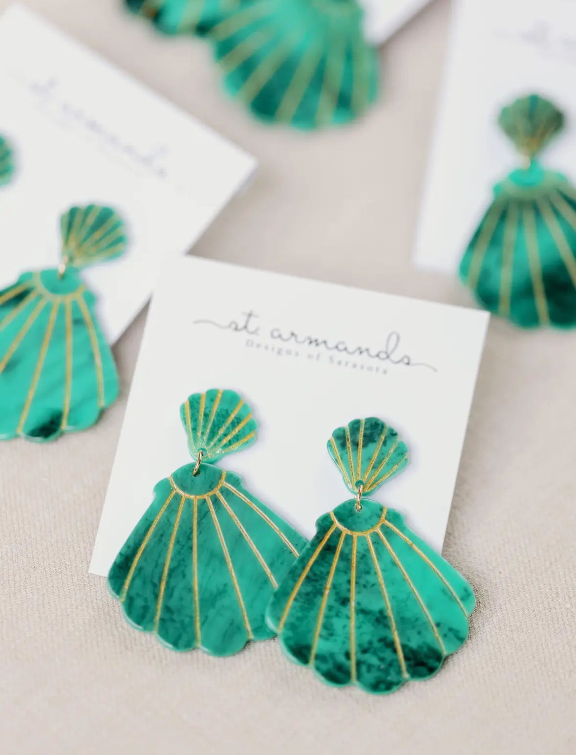 Turquoise Shell Statement Earrings