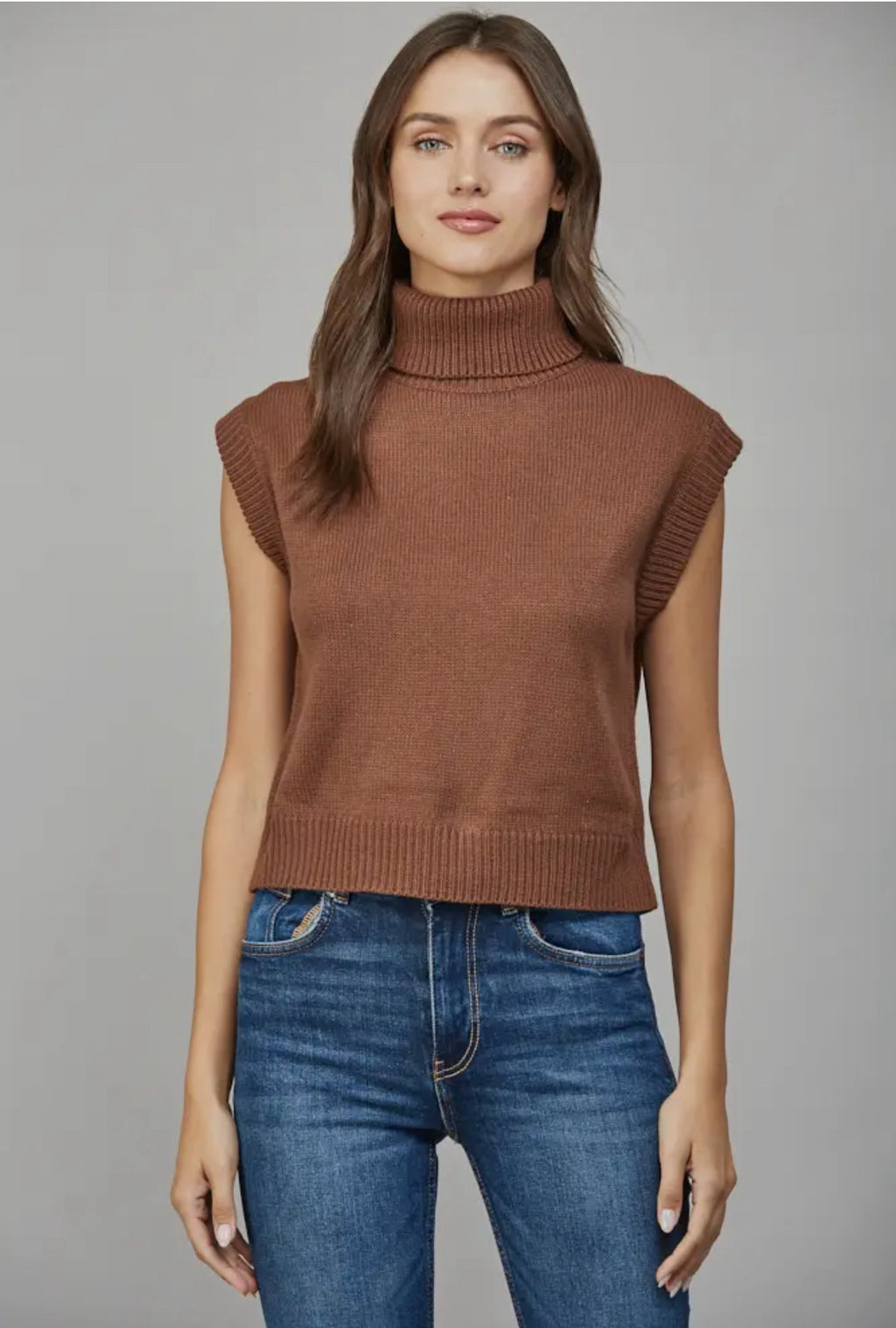 Light Brown Cropped Turtleneck