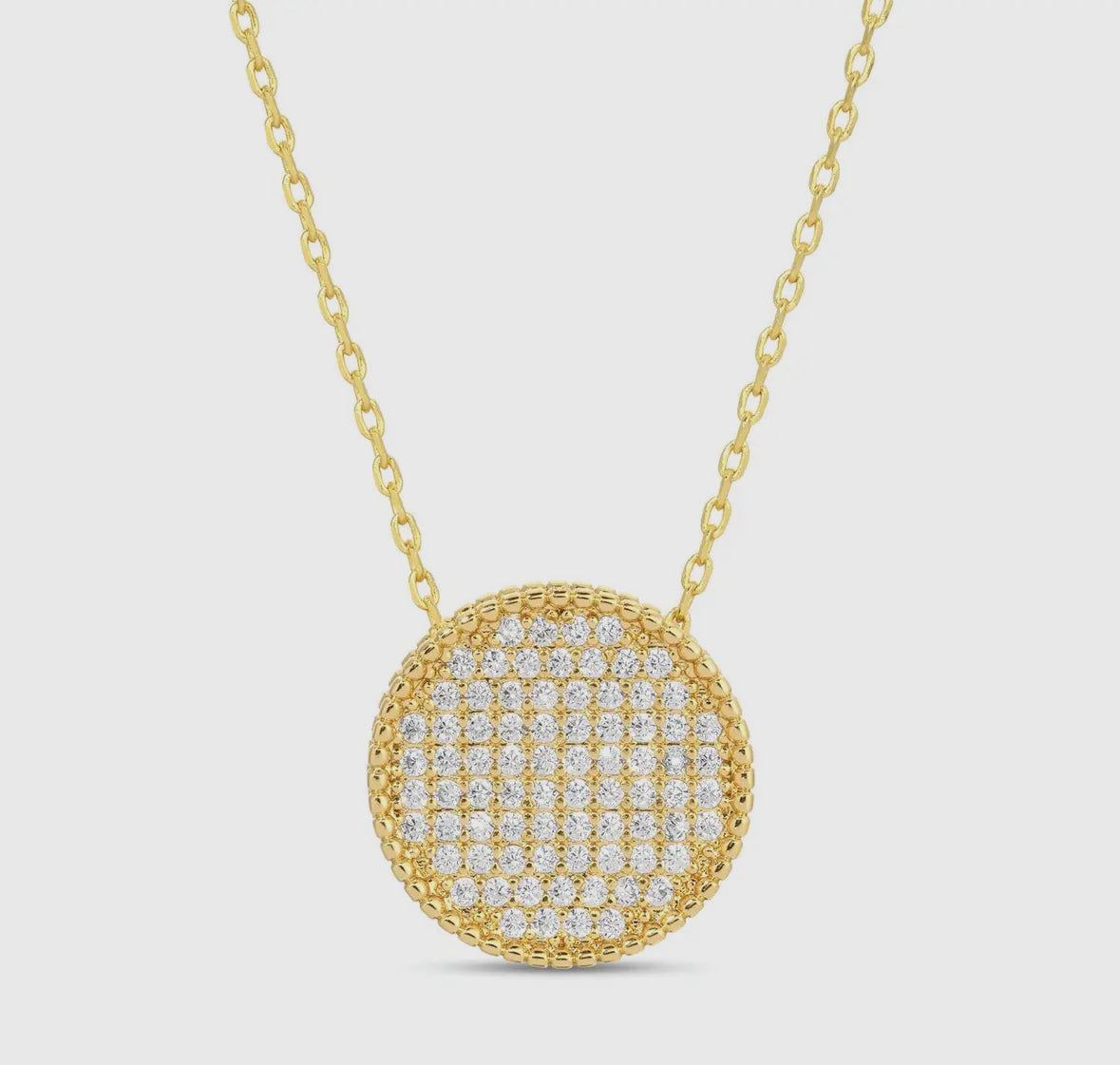 Pave Round Necklace