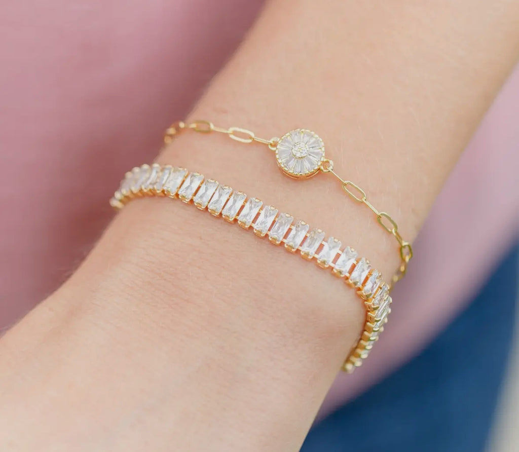 Baguette Circle Pulley Bracelet