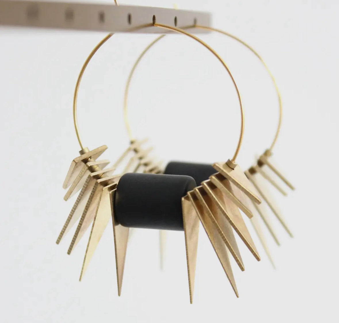 Black Spike Hoops