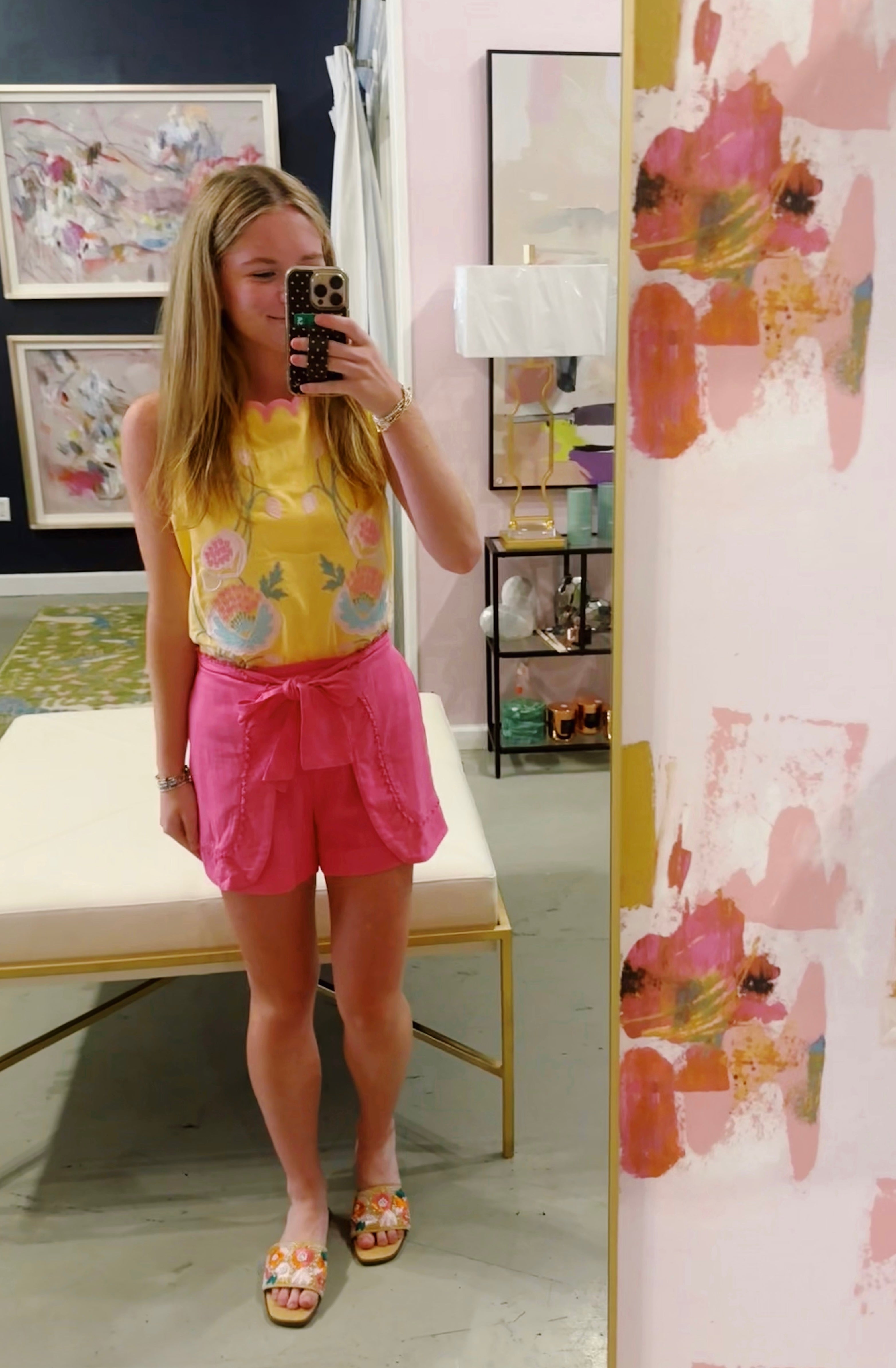Yellow Floral Embroidered Top