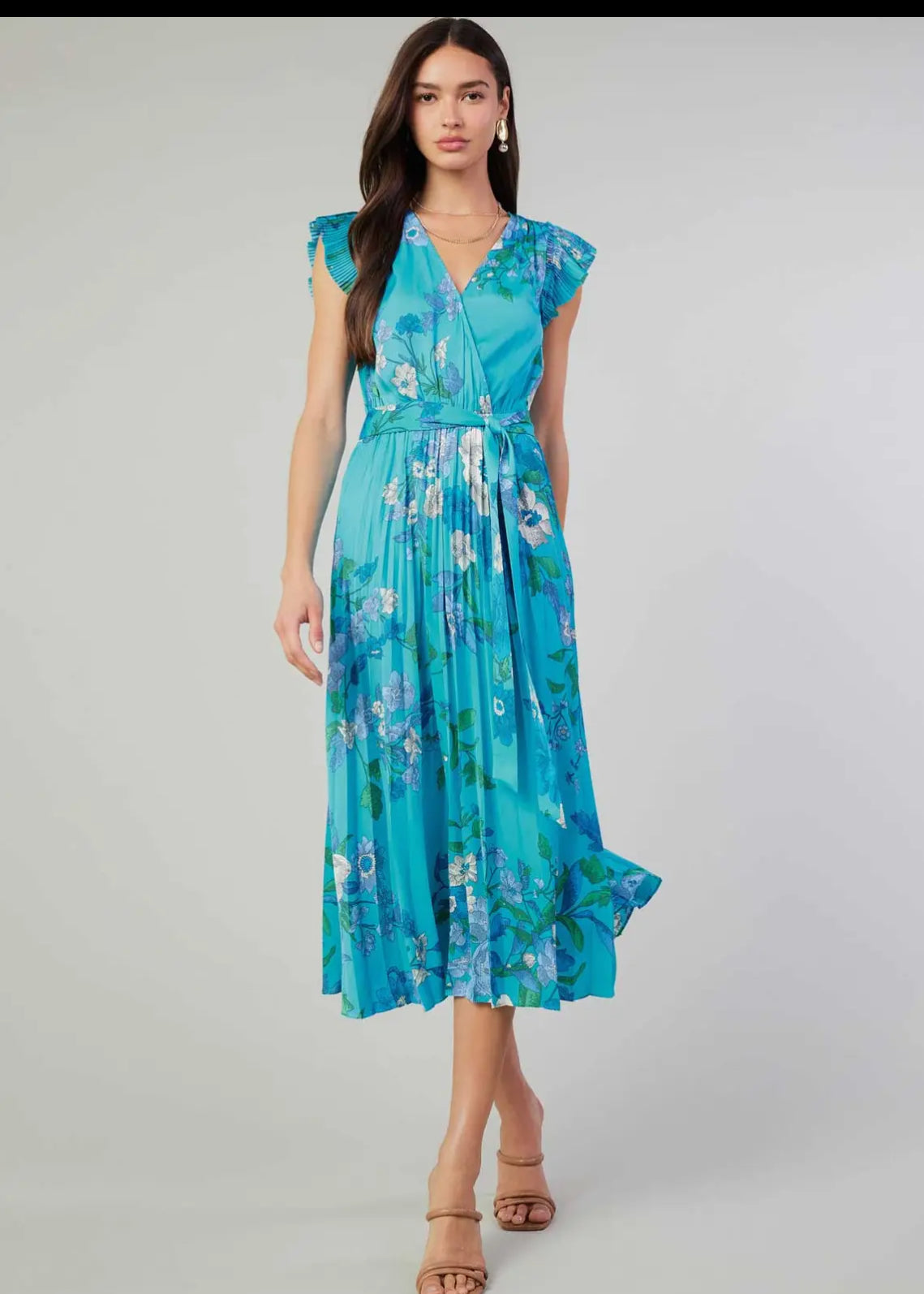 Blue Floral Current Air Midi Dress