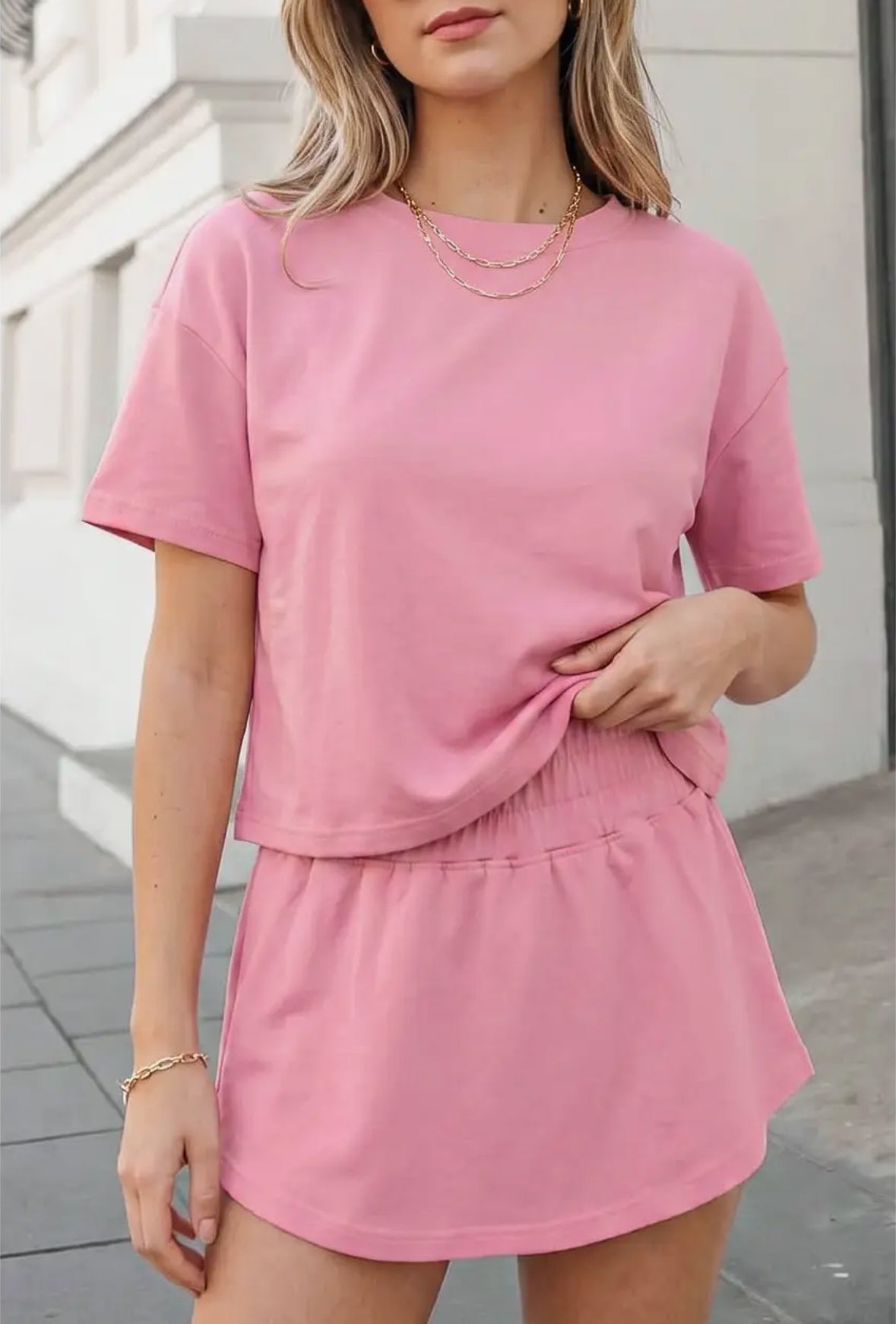 Pink Casual Tee/Skort