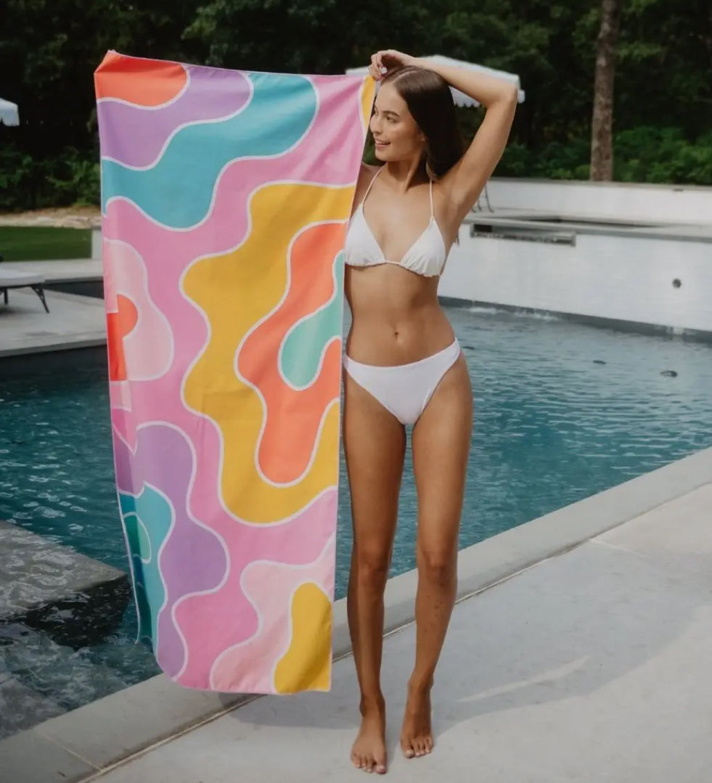 Flower Microfiber Reverisble Quick Dry Towel