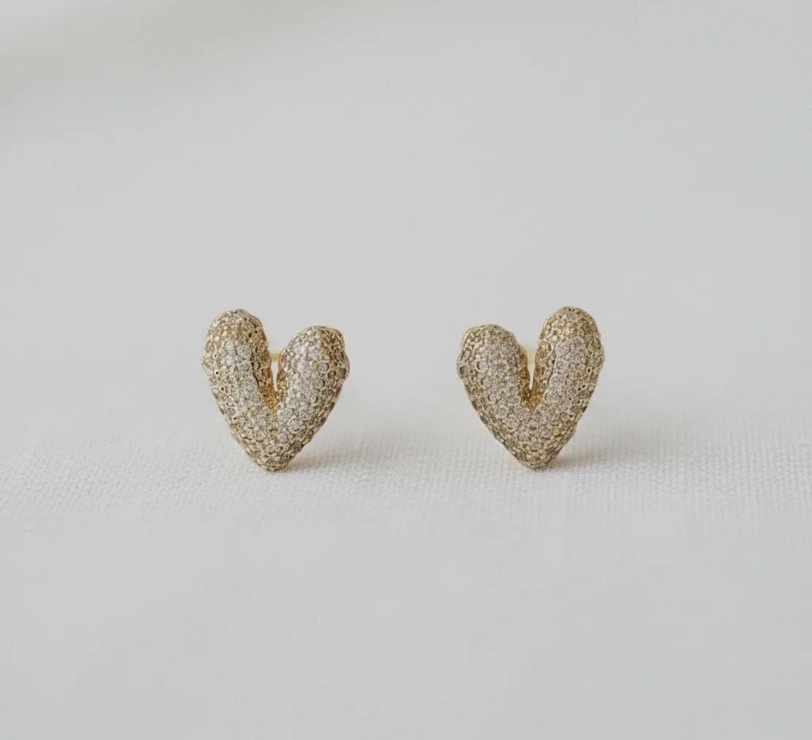Pave Heart Studs