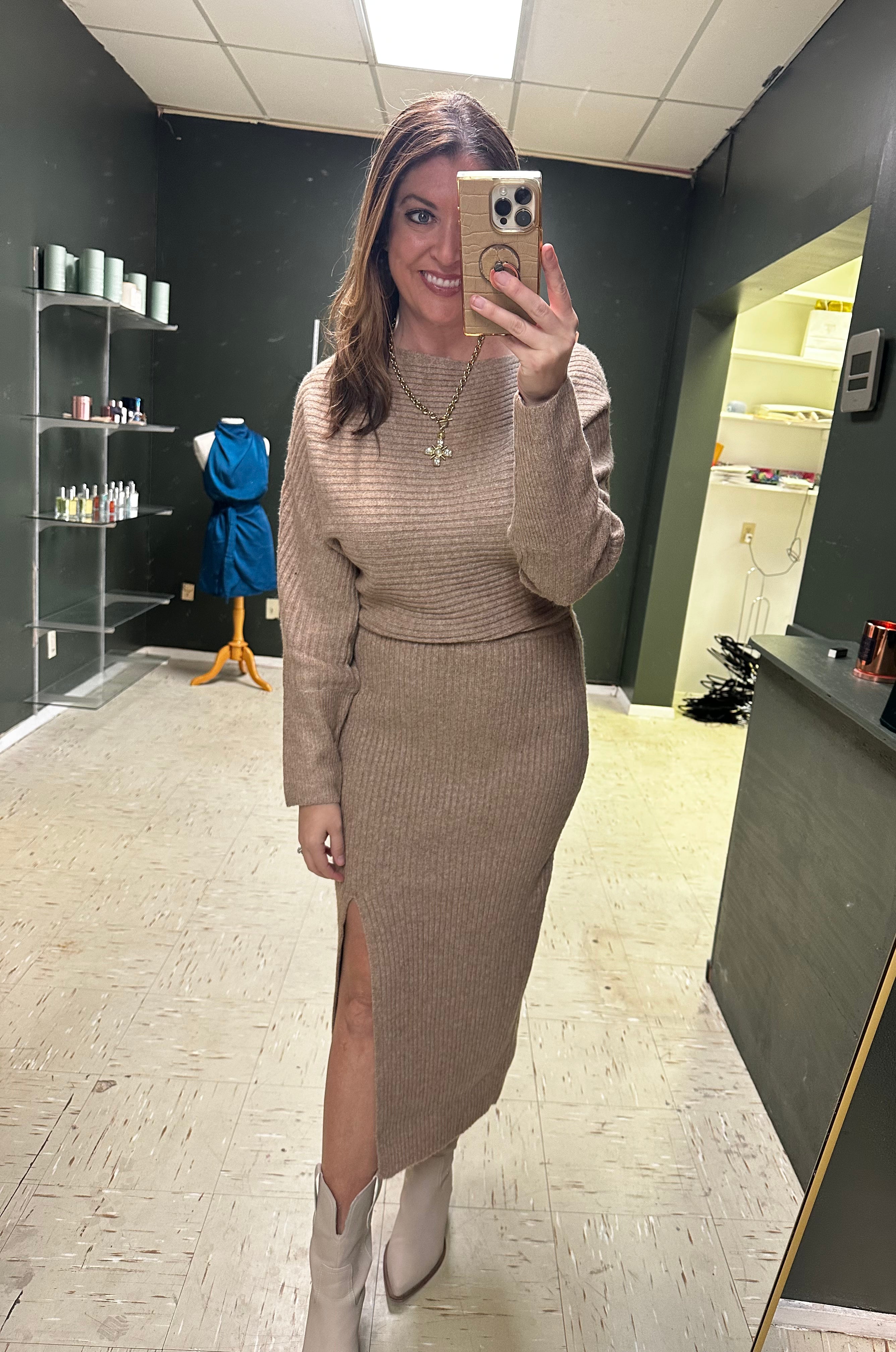 Latte Midi Sweater Dress