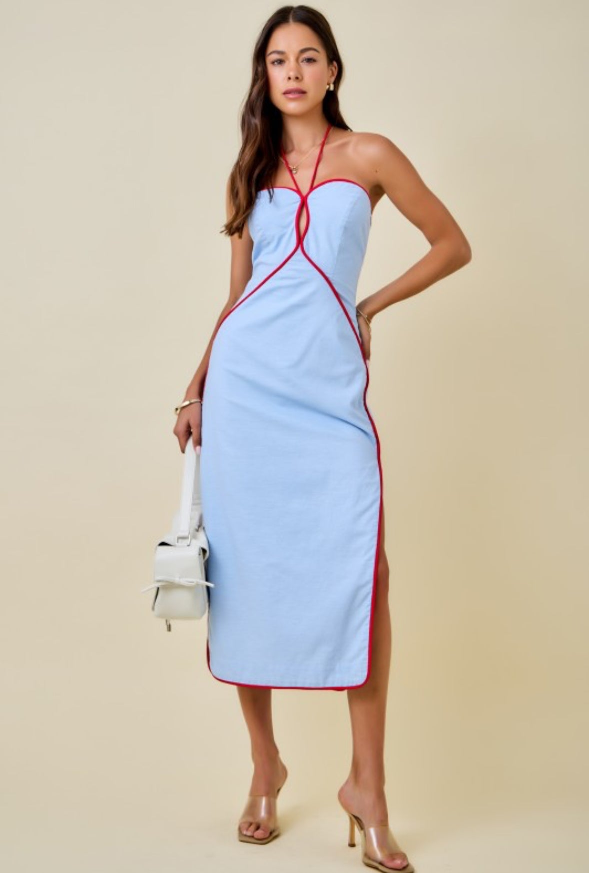 Blue/Red Halter Dress